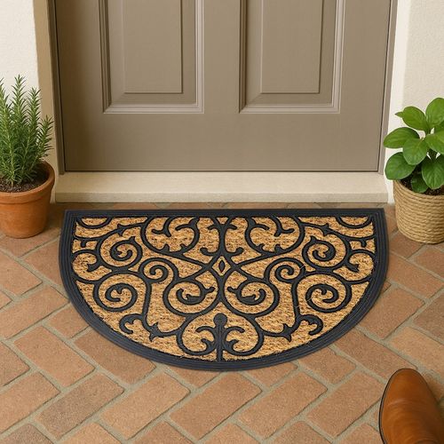 WYCIERACZKA POD DRZWI ZEWNĘTRZNA PÓŁOKRĄGŁA 40X60 DO BUTÓW KOKOSOWA BRĄZOWA na Arena.pl