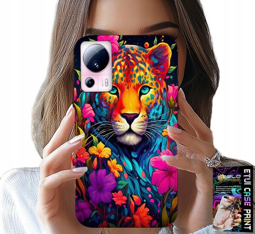 ETUI DO XIAOMI 13 LITE - KWIECISTE WZORY TYGRYS TYGRYSEK + FOLIA na Arena.pl