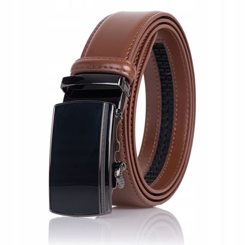 Pasek SKÓRZANY Męski Automat JASNY BRĄZOWY spodni na Arena.pl
