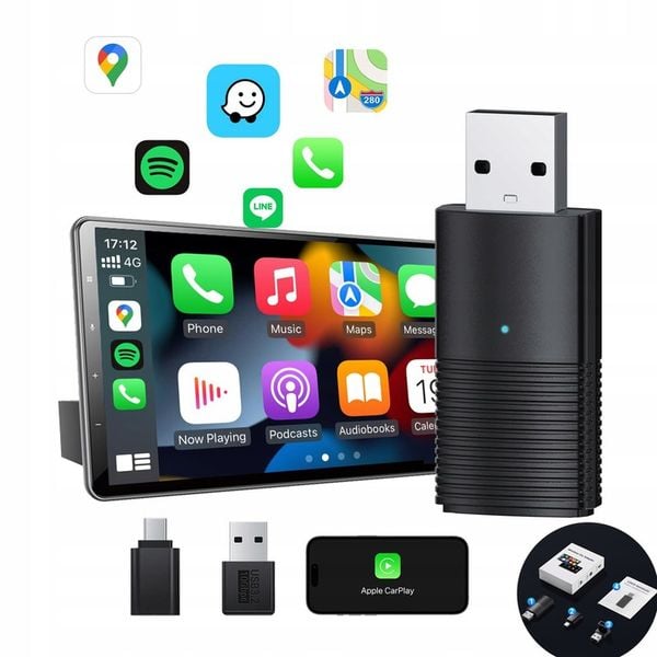 Bezprzewodowy Adapter Mini USB CarPlay do iPhone iOS zdjęcie 2