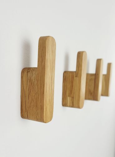 Drewniany Wieszak na Ubrania Ścienny Dębowy Haczyk Łazienkowy Przedpokoju na Arena.pl