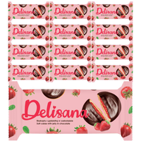 Delisana Ciastka z truskawkową galaretką 135g x 12 sztuk