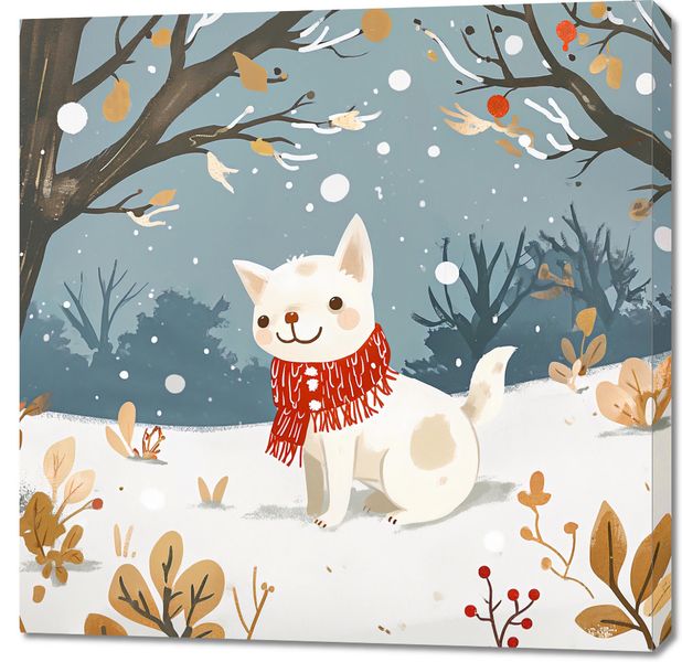 Obraz 90x90cm Śnieżny Kompan zdjęcie 1