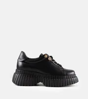 Czarne skórzane sneakersy na platformie Karino 39