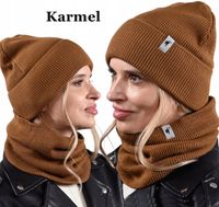 Damski zimowy ciepły KOMPLET czapka komin tuba polski producent na zimę