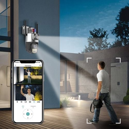 PODWÓJNA KAMERA IP 2W1 ZEWNĘTRZNA OBROTOWA WIFI 2x 3MPx FULL HD+ MONITORING na Arena.pl