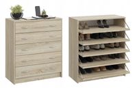 SZAFKA NA BUTY, KOMODA 5 K SONOMA 74 x 85 x 35CM PRZEDPOKÓJ