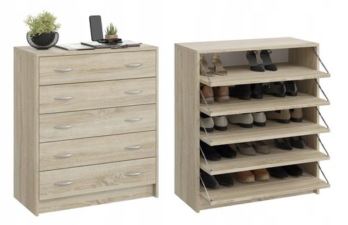 SZAFKA NA BUTY, KOMODA 5 K SONOMA 74 x 85 x 35CM PRZEDPOKÓJ na Arena.pl