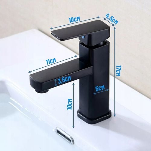 BATERIA ŁAZIENKOWA UMYWALKOWA KRAN DO UMYWALKI NISKI NABLATOWY CZARNY na Arena.pl