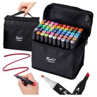 Markery alkoholowe dwustronne w etui  60 sztuk kolorowe flamastry pisaki