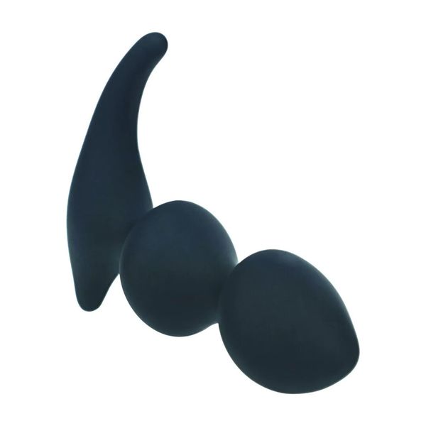 Full Double Ripple Silicone Prostate Massager - Black zdjęcie 6