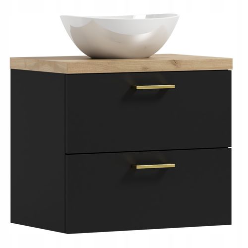 Zestaw mebli łazienkowych LUNA 50 szafka umywalka słupek s DĄB CRAFT/CZARNY na Arena.pl