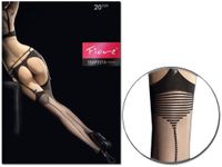 Pończochy do paska z pionowym szwem Fiore Black 2