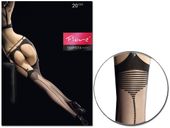 Pończochy do paska z pionowym szwem Fiore Black 2