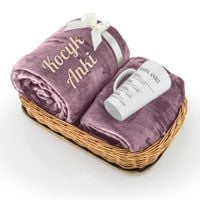 DUŻY CIEPŁY KOC NARZUTA 200 x 220 + KUBEK prezent dla niej dla kobiety