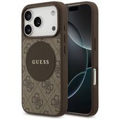 Etui Guess 4G Circle Classic Logo MagSafe do iPhone 17 Pro brązowy