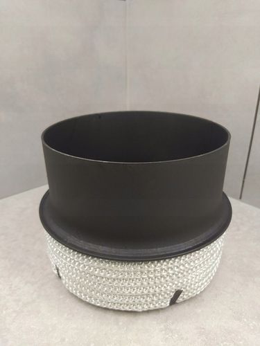 PRZEJŚCIE REDUKCJA NA KOMIN ceramiczny FI 180/200 CZARNA BLACHA 2 MM SZNUR na Arena.pl