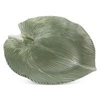 Patera dekoracyjna szklana liść MONTE 38X34X4 zielona