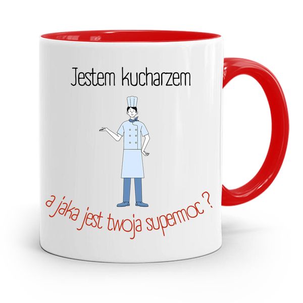 Kubek Czerwony Dla Kucharza Kucharki Supermoc? Z Nadrukiem Ze Zdjęciem zdjęcie 1