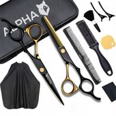 Profesjonalne Nożyczki i Degażówki ALPHA Zestaw Fryzjerski XXL Prezent