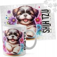 ZESTAW KUBEK + PUZZLE 110EL - PIES PSY PIESEK RASA SHI TZU