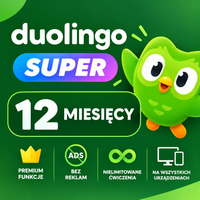 DUOLINGO SUPER | 12 MIESIĘCY | INDYWIDUALNY KOD NA TWOJE KONTO | BEZ REKLAM
