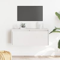 Szafka ścienna, biała, 80x30x35 cm, lite drewno sosnowe