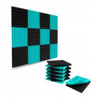 PIANKA MATA GĄBKA AKUSTYCZNA 3 m2 - Wygłuszanie - Szachownica MIX Turkusowy