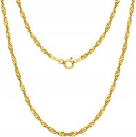 Srebrny łańcuszek damski singapur 50 cm łańcuszek srebro 925 pozłacany