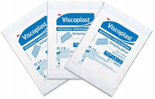 20SZT VISCOPLAST KOMPRESY JAŁOWE Z GAZY 10X10 CM 3 SZT. na Arena.pl