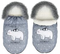2 x ŚPIWOREK DO WÓZKA SANEK GONDOLI OCIEPLANY Z FUTERKIEM PREMIUM BABYMAM