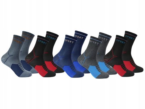 SKARPETY męskie SKARPETKI bawełniane SPORTOWE ~ 39-42 ZESTAW 20 par skarpet na Arena.pl