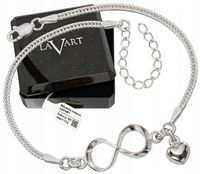 BRANSOLETKA SREBRNA DAMSKA SREBRO PRÓBY 925 NIESKOŃCZONOŚĆ SERCE CELEBRYTKA