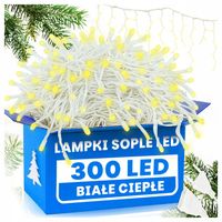 SOPLE 300 LED KURTYNA ŚWIETLNA BIAŁE CIEPŁE ZEWNĘTRZNE ŚWIĄTECZNE dekoracja