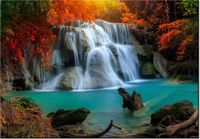 100 70CM OBRAZ PŁÓTNO WODOSPAD HUAY MAE KAMIN PŁÓTNO RAMA