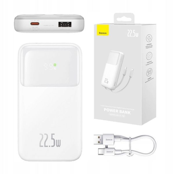 BASEUS POWERBANK 10000MAH 22.5W USB-A USB-C LIGHTNING DO TELEFONU KABEL zdjęcie 1