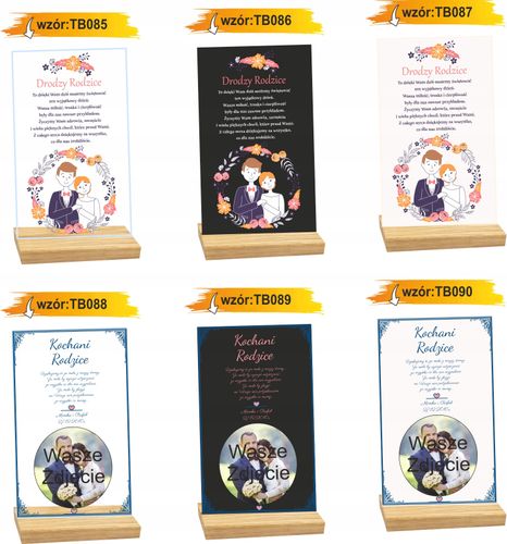 STATUETKA RAMKA podziękowanie dla rodziców na ślub wasze życzenia druk UV na Arena.pl