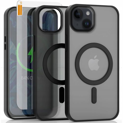 Etui Do Apple iPhone 14 Plus (Magsafe, Czarne Matowe, Wzmacniane) +Szkło 9h na Arena.pl