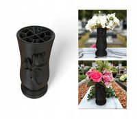 Wazon na cmentarz, Wazon Nagrobny Memorial Rose - Czarny Mat