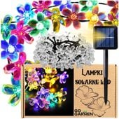 Girlanda solarna led multicolor kwiatki solarne na taras do ogrodu 50 led