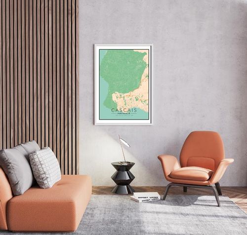 Cascais mapa kolorowa - plakat 70x100 cm na Arena.pl