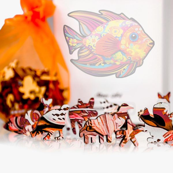 Puzzle drewniane ryba A4 141 elementów zdjęcie 4