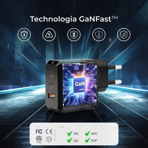 ŁADOWARKA USB C 3x USB 67W 65W TYP C UNIWERSALNA CZARNA + KABEL USB C 100W na Arena.pl