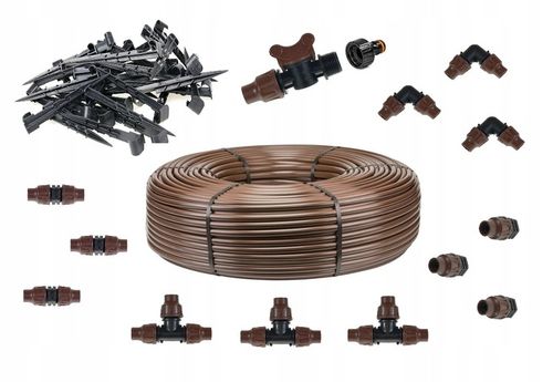 Linia kroplująca 50m z kompensacją ciśnienia zestaw PREMIUM seria BRĄZ na Arena.pl