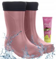 WYGODNE kalosze PIANKOWE damskie EVA LEKKIE gumowce + KREM DO RĄK