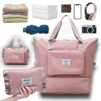 KOMPAKTOWA 3W1 SPORTOWA SKŁADANA TORBA NA SIŁOWNIĘ PODRÓŻNA BEDEE różowa