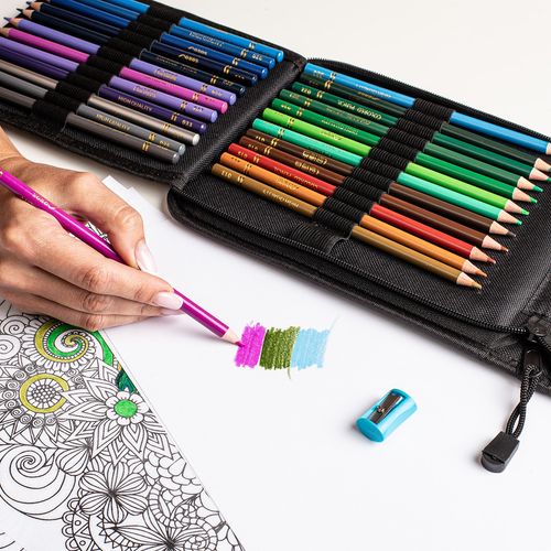 Zestaw Kredki Ołówkowe Piórnik Z Wyposażeniem 48 Kredek na Arena.pl