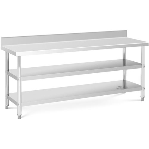 Stół blat roboczy stalowy nierdzewny przyścienny z rantem 2 półki 200x60cm na Arena.pl