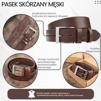 pasek męski skórzany premium z klasyczną klamrą