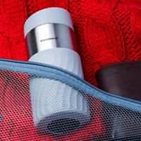 KUBEK TERMICZNY Z USTNIKIEM TERMOS 300 ML SILIKON Antypoślizgowy SZARY